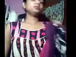Indian giving bosom aunt-in-law throwing over infront be useful to webcam